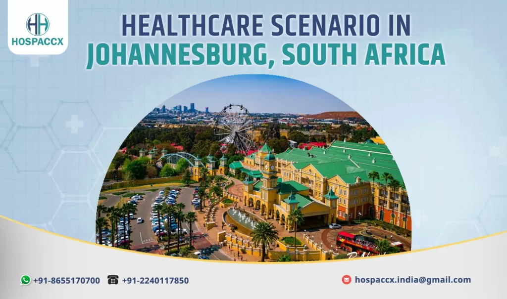 Healthcare scenario in Johannesburg, South Africa with hospitals, clinics, and medical facilities