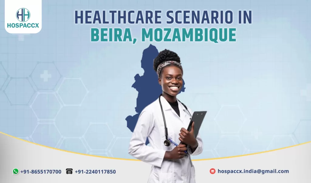 Public hospital in Beira highlighting medical services and facilities