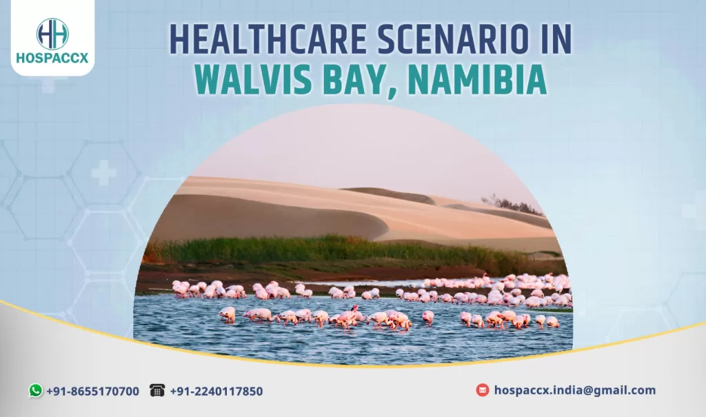 Doctors and nurses attending to patients inside a healthcare facility in Walvis Bay, Namibia.