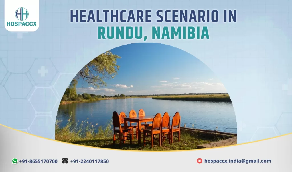 Healthcare workers attending to patients at a clinic in Rundu, Namibia, providing medical support and community care.