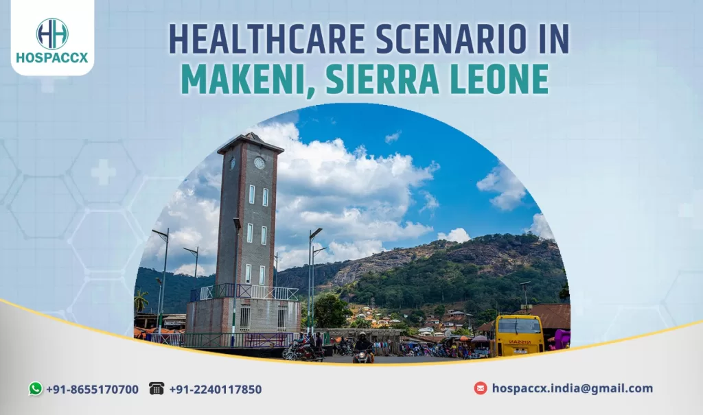 Hospital facility in Makeni, Sierra Leone providing healthcare services.