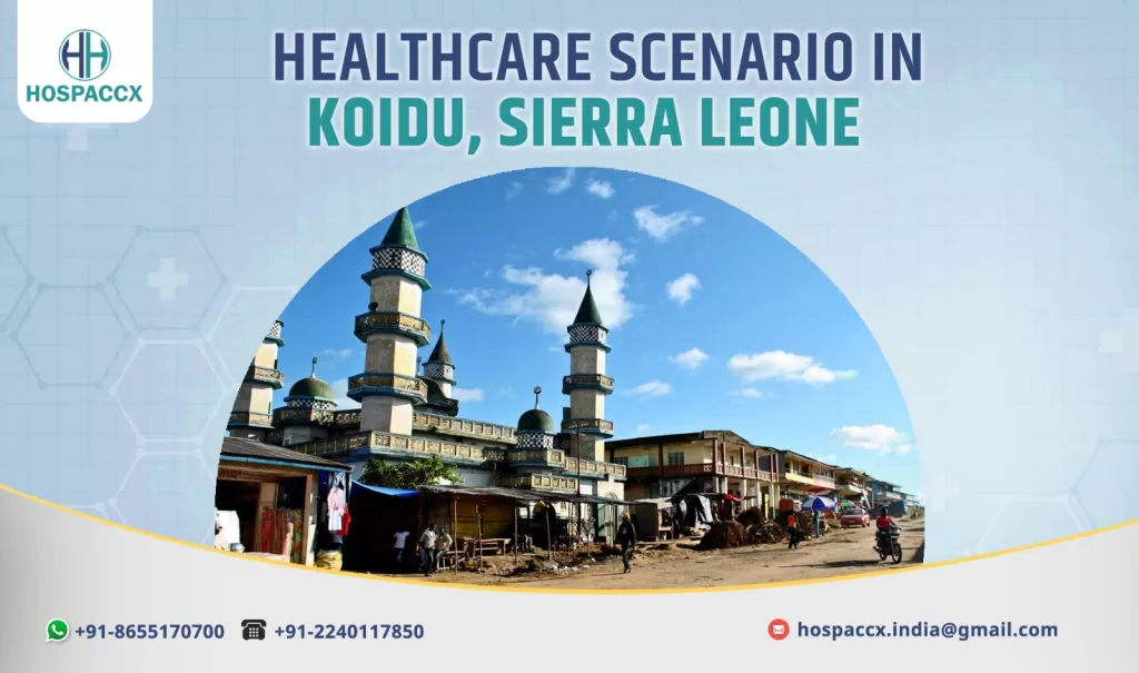 Patients receiving treatment at a healthcare center in Koidu, Sierra Leone