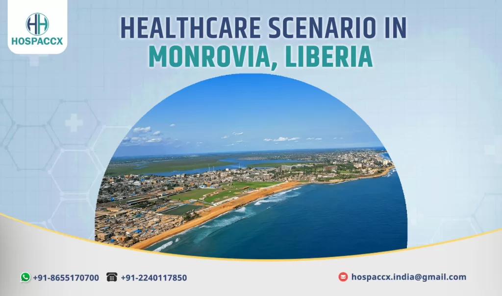 Public health facility in Monrovia, Liberia, highlighting patient care.