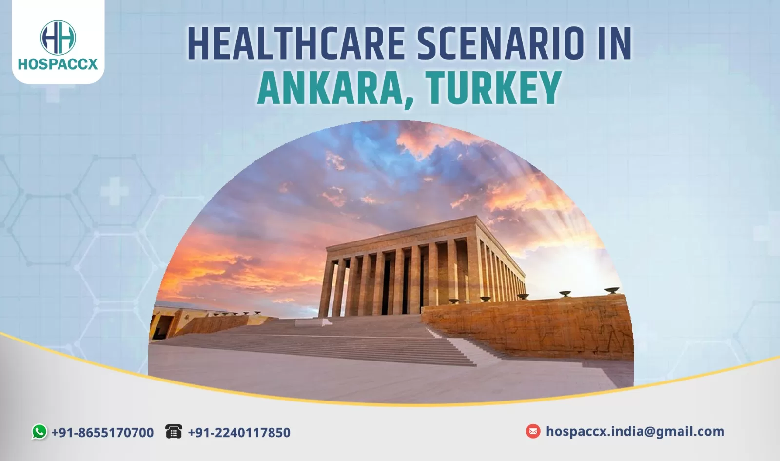 Modern hospital building in Ankara, Turkey